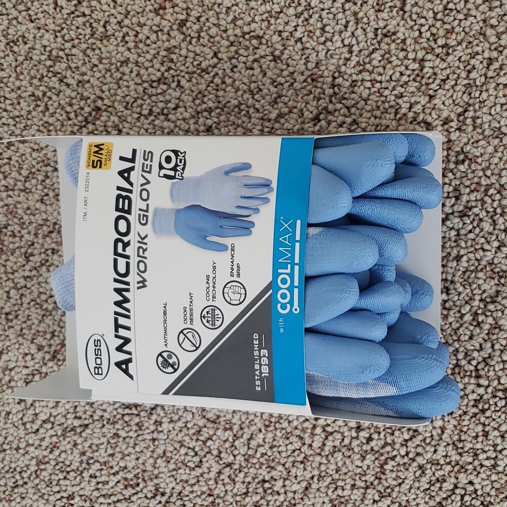 New 5pk Womens Garden or work gloves S/M